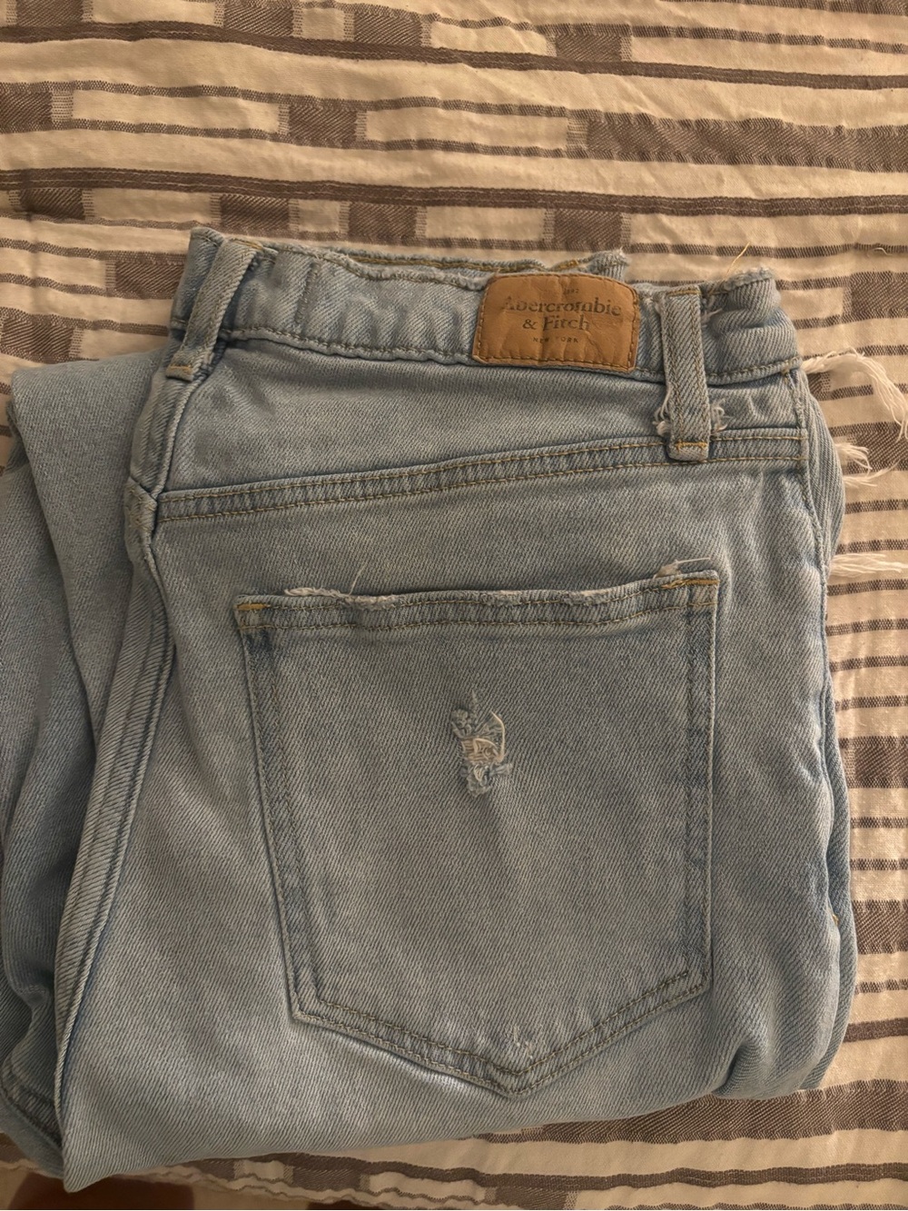 Abercrombie & Fitch Light Blue Ultra High Rise Straight Jeans
